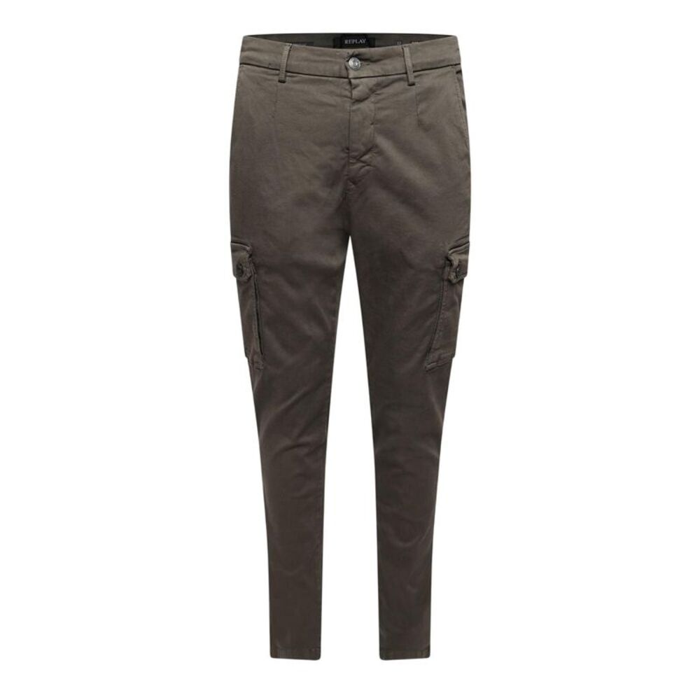 Replay Mens Cotton Denim Slim Cargo Pants / Green